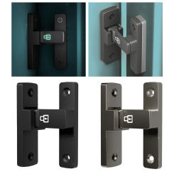 1pcs Luminous Door Latch 90 Degrees Sliding Door Lock Free-punch Interior Door Bolt Zinc Alloy Punching And Punching-free Door