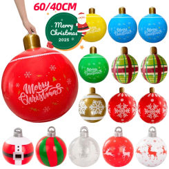 1/2PCS Inflatable Christmas Balls 40/60CM Outdoor Merry Christmas Decorations PVC Giant Balls for Xmas New Years Decor Ornaments