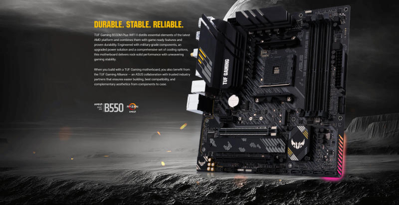 Description Picture 2 of itemASUS New TUF GAMING B550M-PLUS WIFI II AMD (5rd Gen Ryzen) microATX motherboard B550 DDR4 4800(OC) MHz 128G Desktop Socket AM4