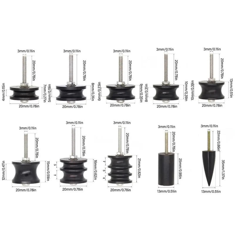 Description Picture 2 of itemBlack Ebony Wood Leather Burnisher Polished Rods, Leather Craft Edge Slicker Tool, Electric Polished Tip Head DIY Rotary Sets