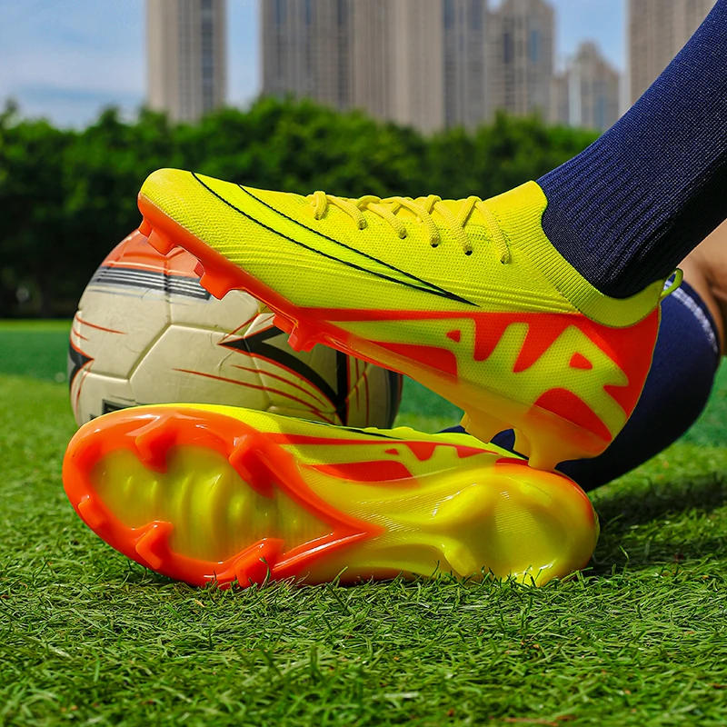 Description Picture 3 of itemMen's Sports Shoes Breathable Artificial Turf Training Shoes Outdoor Non Slip Lace Up Wear-resistant Football Boots for Men