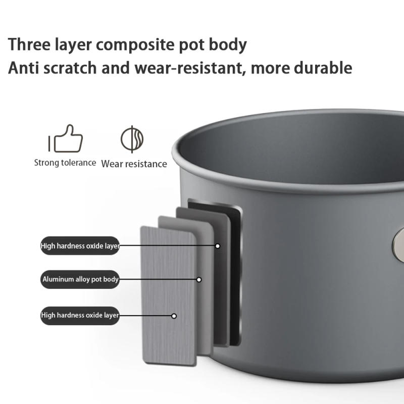 Description Picture 3 of itemNaturehike Camping Cookware Set Outdoor Pot Tableware Kit Cooking Water Kettle Pan Travel Cutlery Utensils Hiking Picnic Tourist