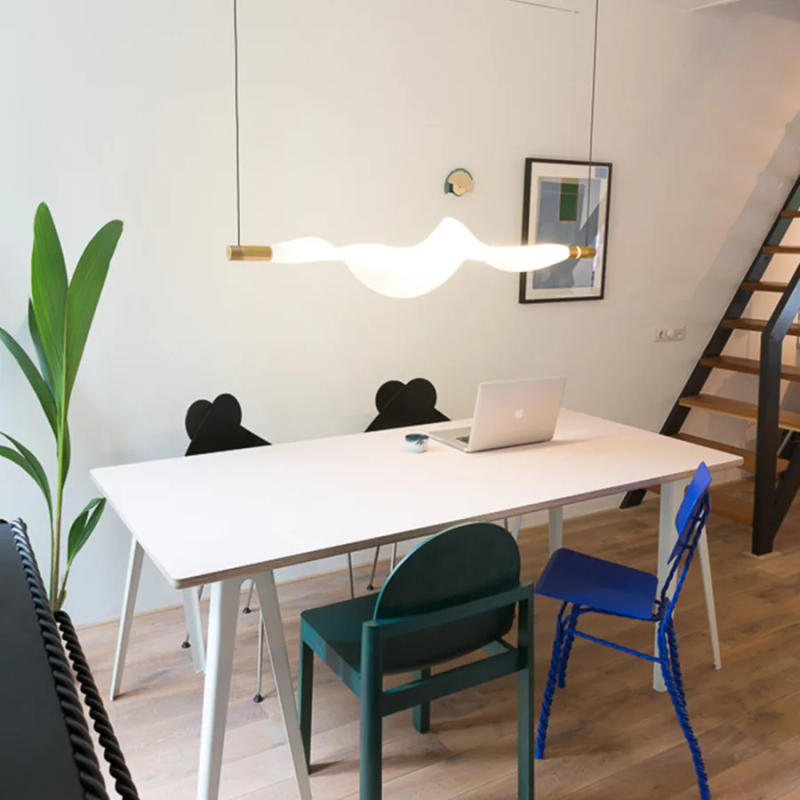 Description Picture 6 of itemItalian Restaurant Pendant Lamp Postmodern Cafe Living Room Designer Bar Art LED Chandelier Creative Long Strip Lighting Fixture