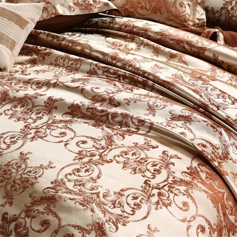 Description Picture 5 of itemLuxury Satin Jacquard Single Double Duvet Cover Set King Size High End European Wedding Bedding Set Queen Size Quilt Cover Set