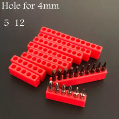 5-12 Hole for 4mm screw driver bits Hex Shank Screwdriver Bit Holder Plastic Head Storage Case Tool