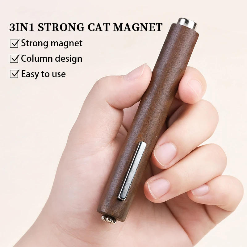 Description Picture 3 of item3 In 1 Wooden Handle Magic Magnetic Stick for Gel Varnish UV/LED Polish Stong Long Cat Magnet Design Manicure Nail Art Tools