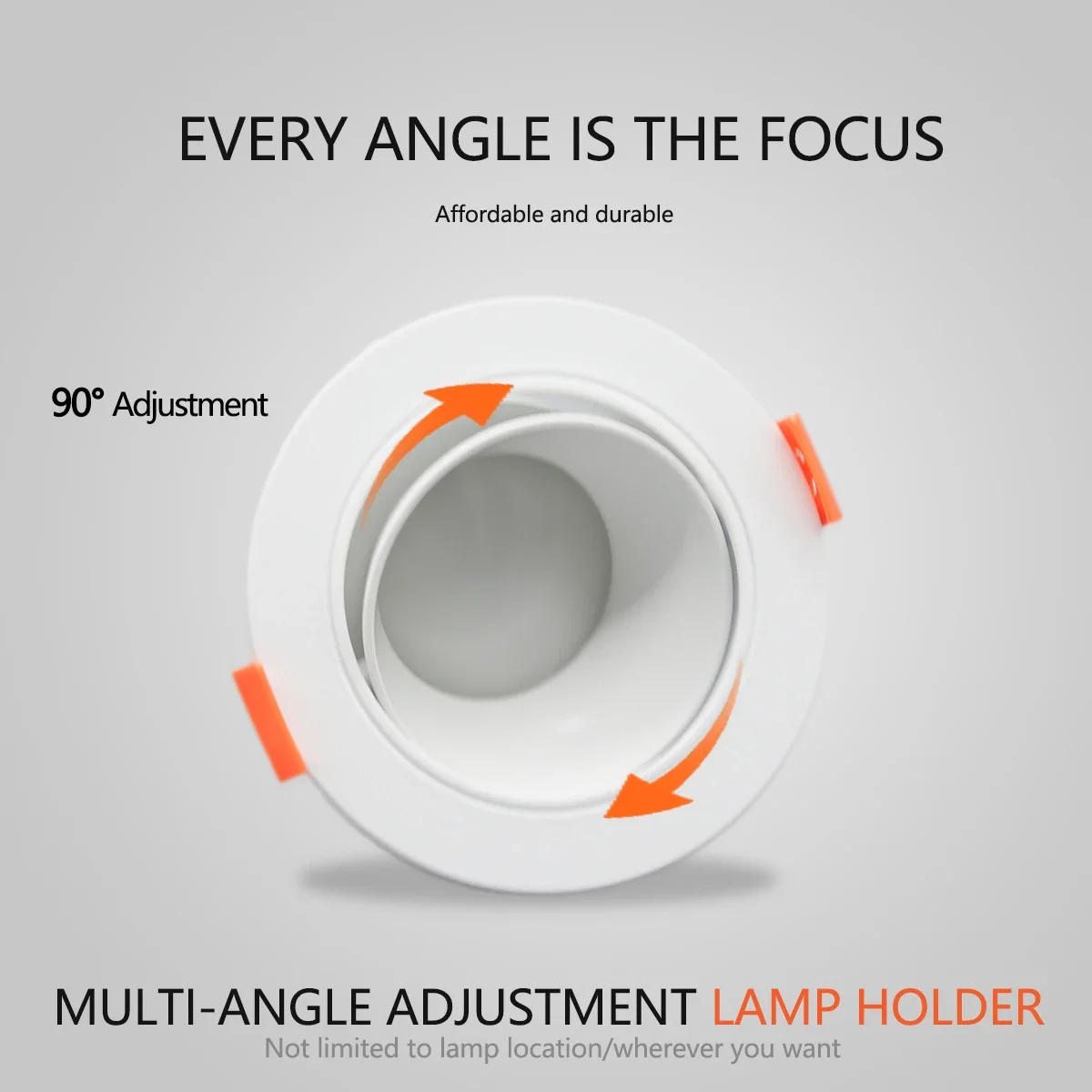 Description Picture 3 of item3W Angle Adjustable Energy Saving GU10 Ceiling Spotlights LED Downlight Rotating,5/10/20pcs ,AC220V 120V Indoor Lighting