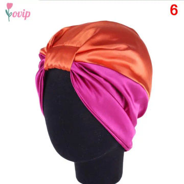 1PCS Silk Salon Bonnet Women Sleep Shower Cap Bath Towel Hair Dry Quick Elastic Hair Care Bonnet Head Wrap Hat 6 Colors