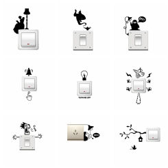 1 pc Fun strange character switch Sticker socket sticker Pvc Stickers Modern Fashion For Home Decor Bedroom Art Decor Wallpaper