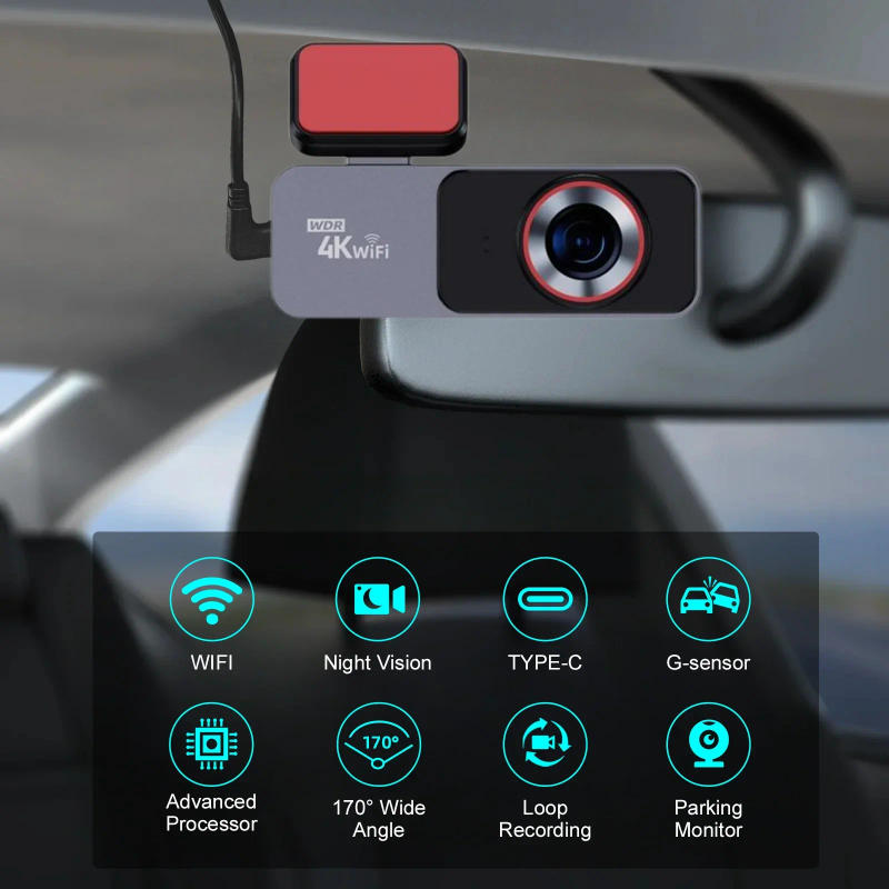 Description Picture 2 of itemAprilboy 4K Dash Cam Car DVR Support WIFI GPS 4K Front And 1080P Rear Rear Camera Dual Len Night Vision Video Recorder Black Box