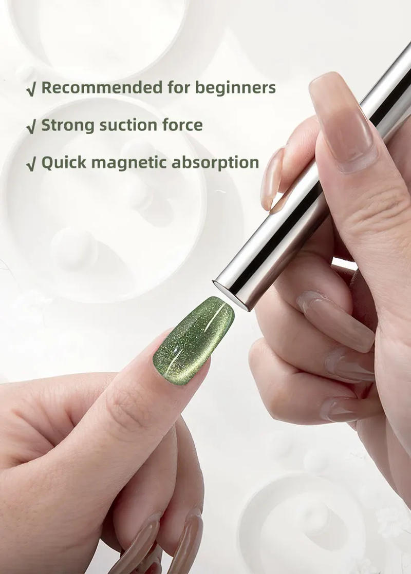 Description Picture 5 of item1PC Cat Eye Nail Magnetic Stick Cylindrical Magnet for Cat Eye UV Gel Polish Snowlight Glitter Effect Tools Manicure Design Tool