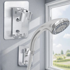 Adjustable 90° Shower Head Holder Wall Mount Bracket Bathroom Accessories Durable Shower Rail Support for Easy Installation