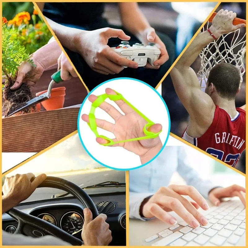 Description Picture 6 of itemHand Grips Silicone Finger Expander Hand Gripper Wrist Strength Trainer Finger Exerciser Resistance Bands Fitness Gym Weights