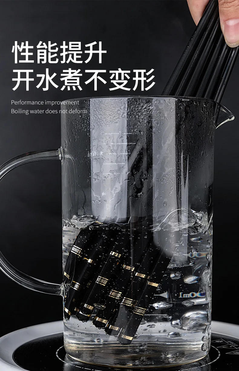 Description Picture 6 of item5 Pairs Chinese Japanese Chopsticks Sushi Sticks Korean Chopsticks Reusable Alloy Chop Sticks Kitchen Tableware Tool Accessories