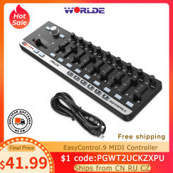 Worlde EasyControl.9 MIDI Controller Keyboard Portable USB 9 Slim-Line Control MIDI Keyboard Piano Instruments Electronic Organ