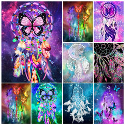 5D DIY Diamond Painting Colorful Wind Chime Diamond Embroidery Cross Stitch Kit Full Rhinestone Mosaic Home Decor Gift