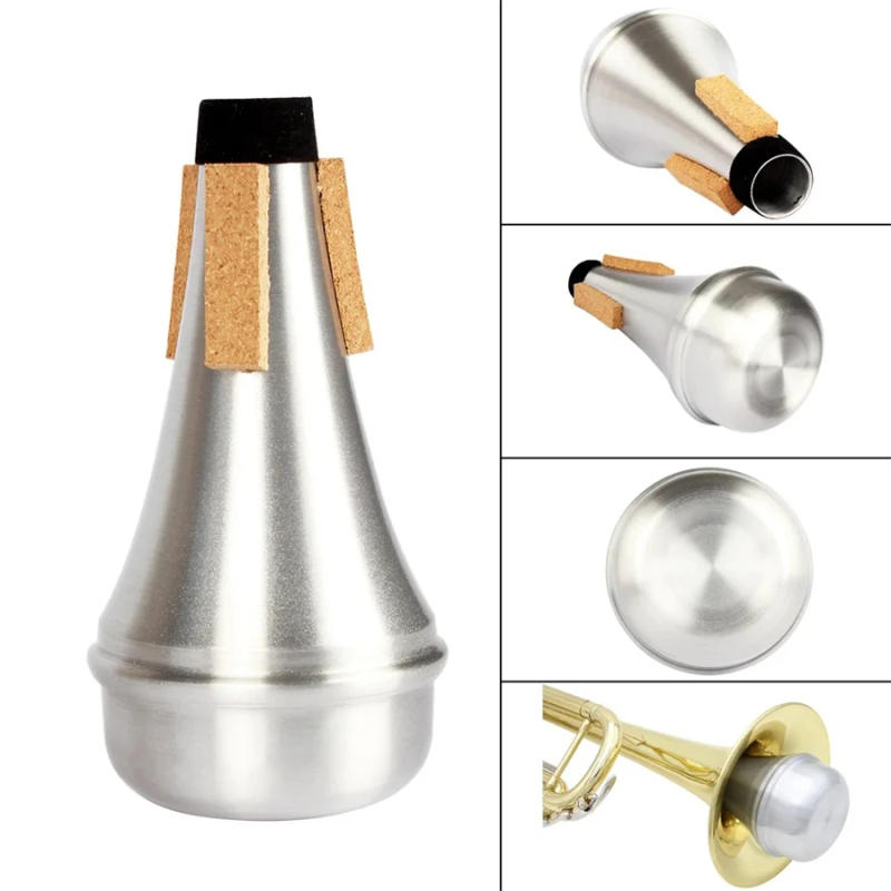 Description Picture 4 of itemMute for Trumpet Aluminium Silver Portable Straight Trumpets Mute For Jazz Instrument Practice Beginner