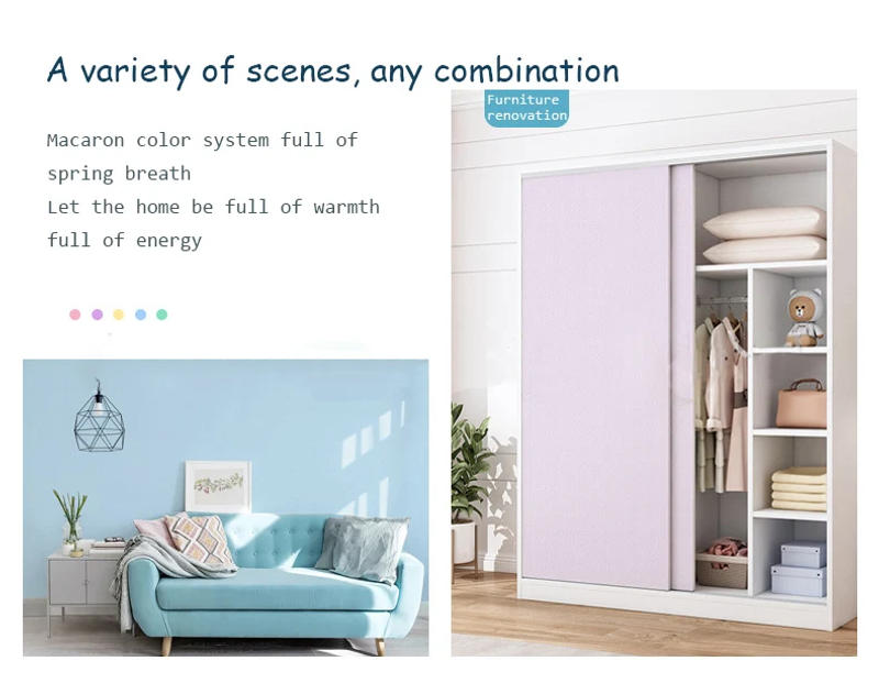 Description Picture 5 of item45cm Self-adhesive Renovation Home Cabinet Kitchen Waterproof Multicolor Wall Stickers PVC Thickened DIY Solid Color Wallpaper