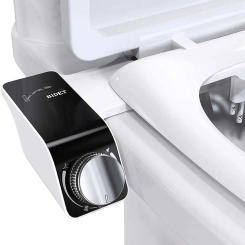 Adjustable Water Pressure Unplugged Non-Electric Smart Bidet Attachment Ultra-Slim Toilet Seat Dual Nozzle Bidet for Toilet Ass