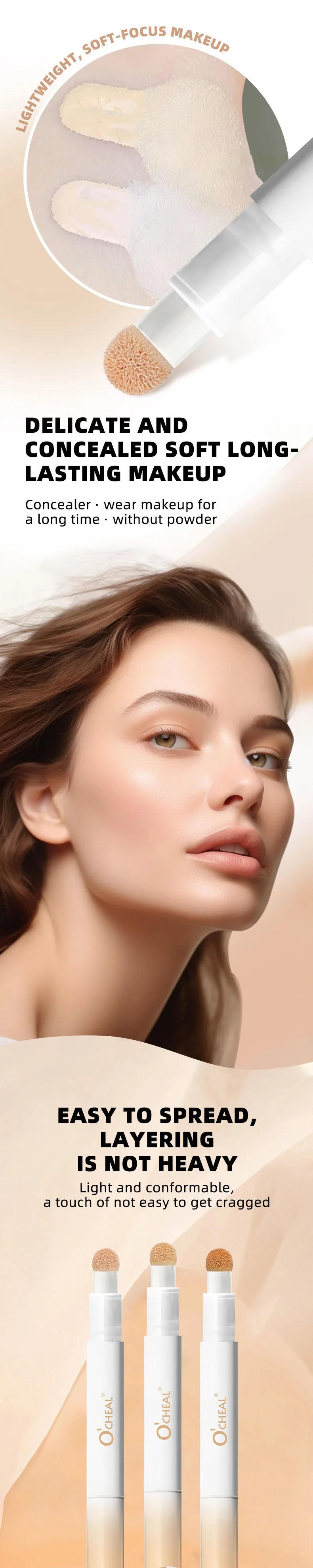 Description Picture 3 of itemAir Cushion Concealer Pen Rotary Liquid Matte Silky Smooth Foundation Cream Pencil Oil Control Cover Dark Circles Natural Makeup