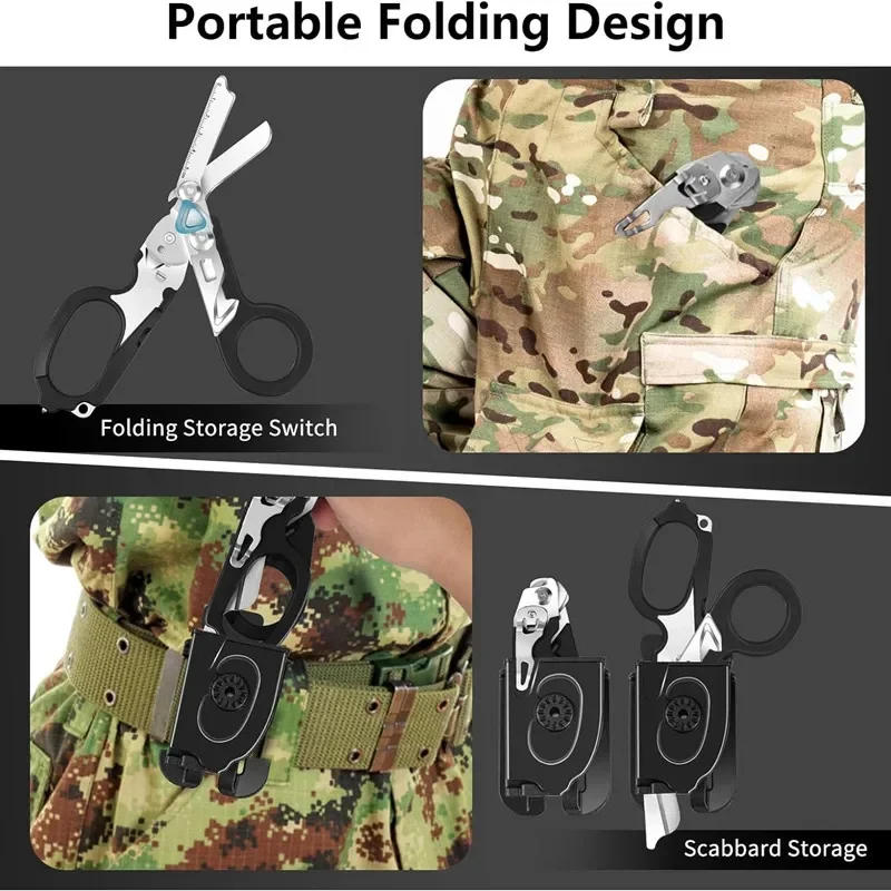 Description Picture 5 of itemOutdoor Survival Tool Medical Scissors Portable Multi-Purpose Scissors Raptors First Aid Expert Tactical Folding Scissors Set