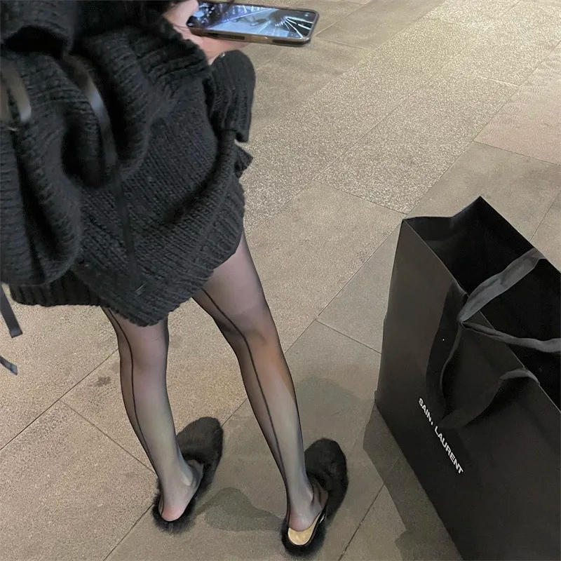 Description Picture 3 of itemSexy Women Tights Summer Seamless Nylon Thigh High Stockings Pantyhose Lingerie Sexy Striped Punk Streetwear Fishnet Stockings