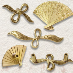 Chinese Style Brass Handle Light Luxury Retro Fan Bow Chinese Knot Design Drawer Cabinet Door Cabinet Shoe Cabinet Handle