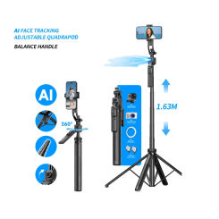 Auto Face Tracking Selfie Stick Tripod for Cell Phone Camera Handle Gimbal Stabilizer Wireless Bluetooth 360 Rotation Fill Light