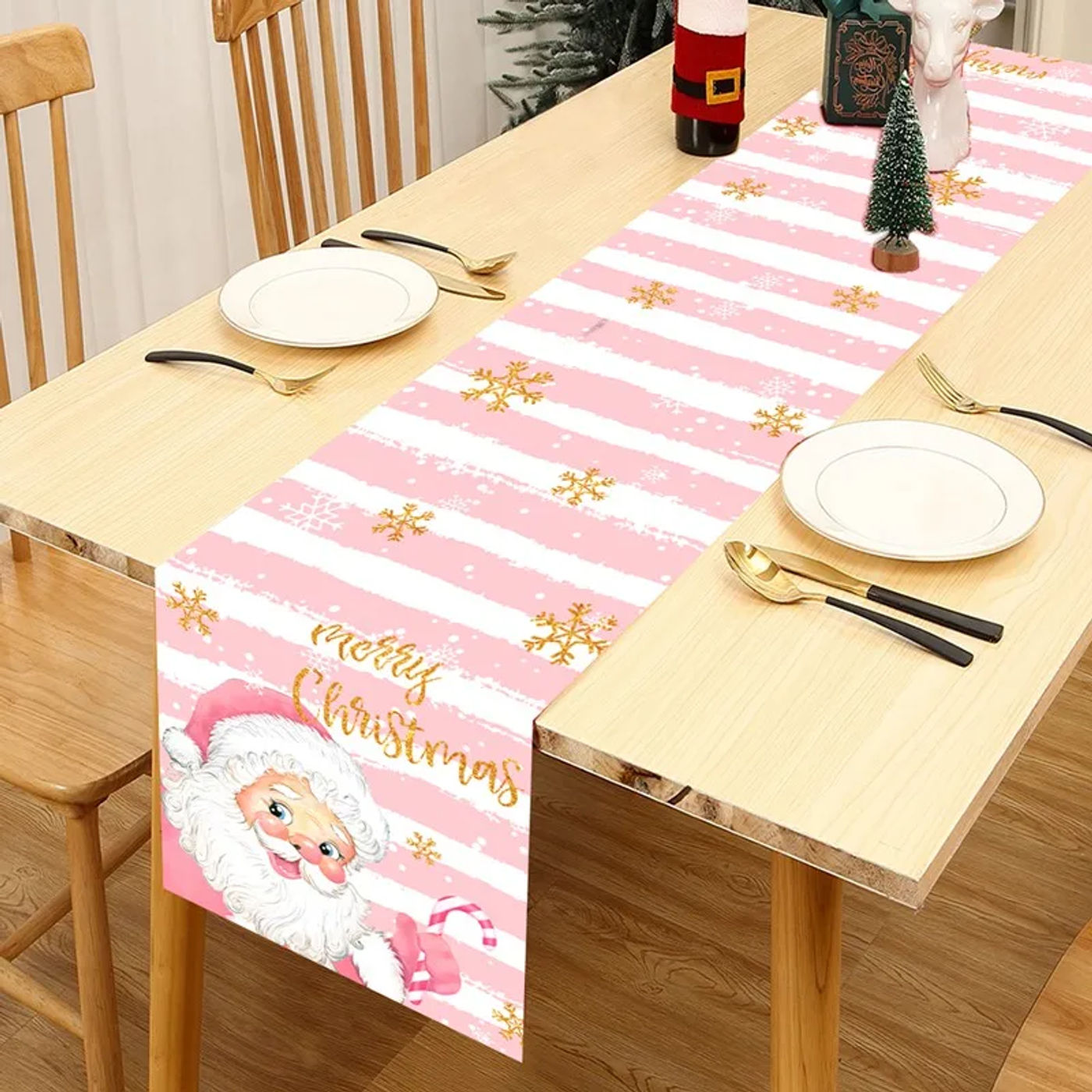 Description Picture 5 of itemChristmas Table Runner Christmas Decoration for Home Xmas Party Decor 2024 Navidad Notal Noel Ornament Happy New Year Gifts 2025