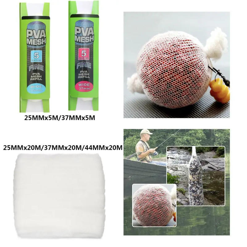 Description Picture 2 of itemNew Refill Rig Baits Fishing Tools Soluble Bait Wrap Bag Carp Coarse Fishing Water Soluble Sack PVA Lure Mesh