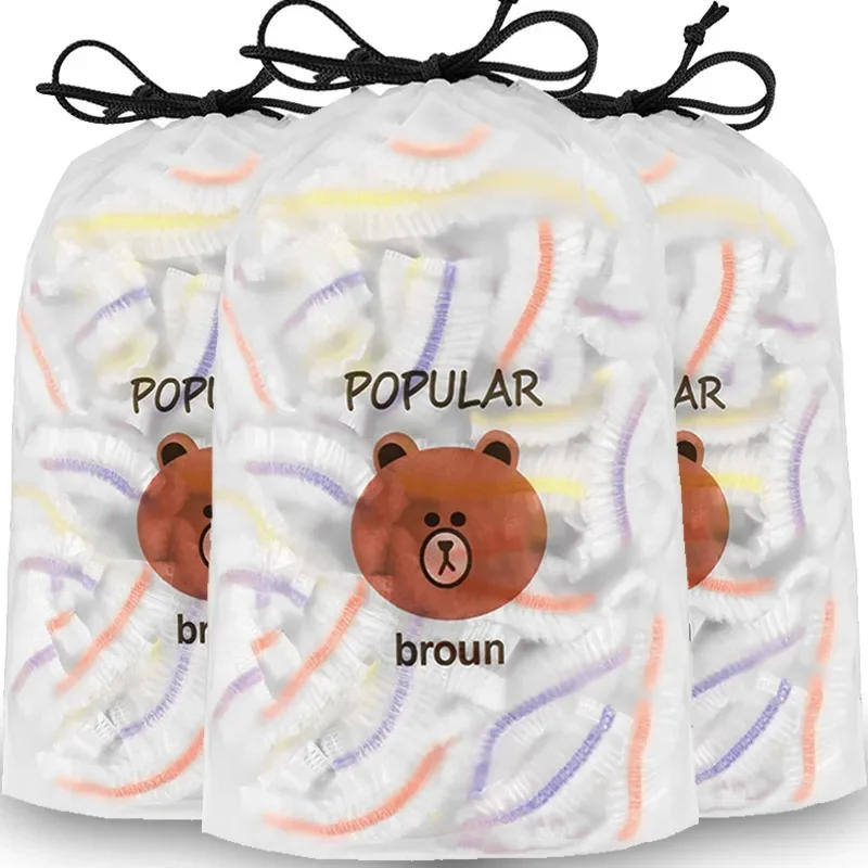 Description Picture 2 of itemReusable Disposable Food Cover Colorful Elastic Plate Fruit Cover Lids Fresh-keeping Food Wrap Bags Covers Kitchen Accessories