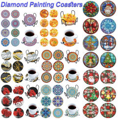 6pcs/Sets Diamond Painting Coaster Set Mandala Coasters DIY Diamond Art Crafts Supplies For Beginners Dining Room Decor