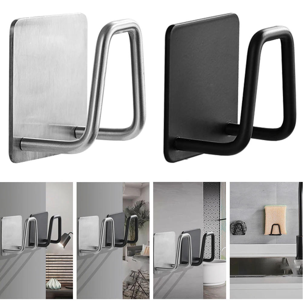 Description Picture 4 of item1PC Kitchen Stainless Steel Sink Sponges Holder Self Adhesive Drain Drying Rack Kitchen Wall Hooks Accessories Storage Organizer