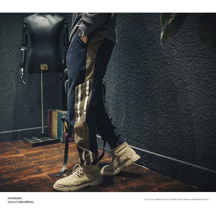 Description Picture 6 of itemMen's Jogging Sweatpants Harajuku Side Stripes Elastic Waistline Little Foot Overalls Trend Plus Size Cotton Casual Trousers 5XL