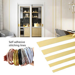 5 Meters Gold Tape Self-adhesive Mirror Wall Sticker Waterproof PVC Decoration Line for Background Wall furniture Decor Decal