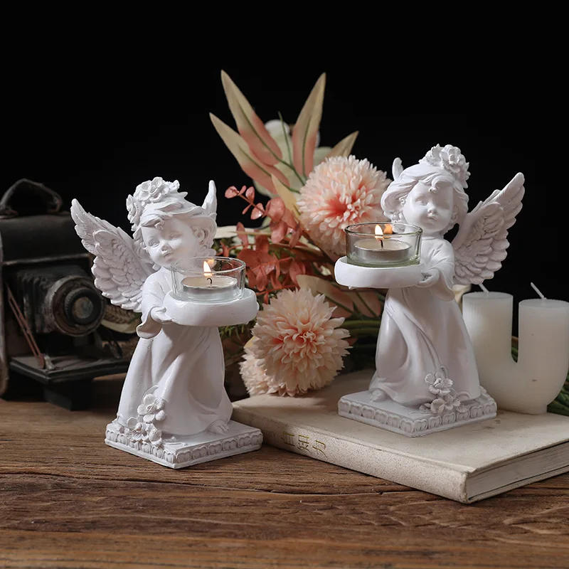 Description Picture 5 of itemCandle Cup Holders Angel Candlestick Decoration Decoration Restaurant Romantic Candlelight Dinner Layout Room Tabletop Decor
