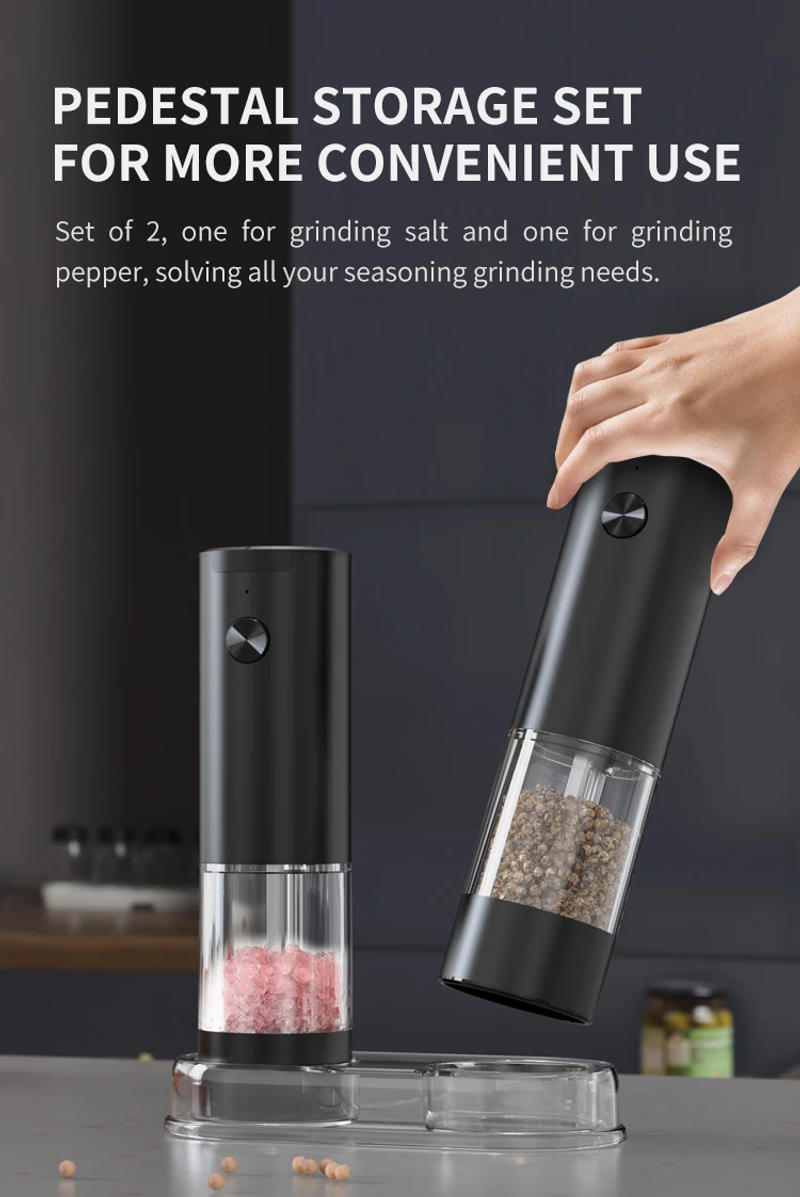 Description Picture 5 of itemElectric Automatic Salt and Pepper Grinder Set Rechargeable With USB Gravity Spice Mill Adjustable Spices Grinder Kitchen Tools