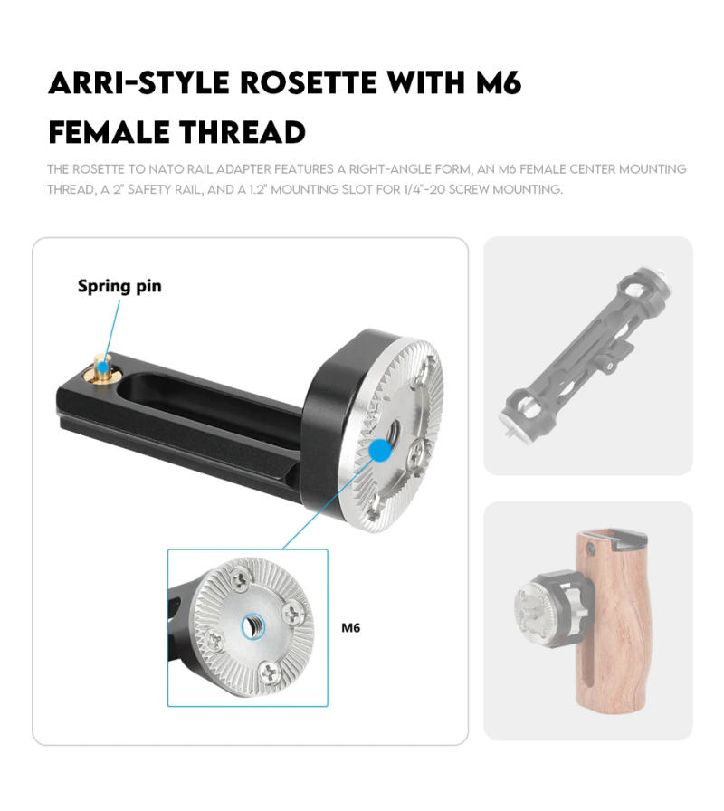 Description Picture 6 of itemKAYULIN ARRI Type Rosette Lock With 15mm Rod Clamp/NATO Clamp/NATO Rail For DSLR RIG Film Camera Grip Handle Extension Arm DIY