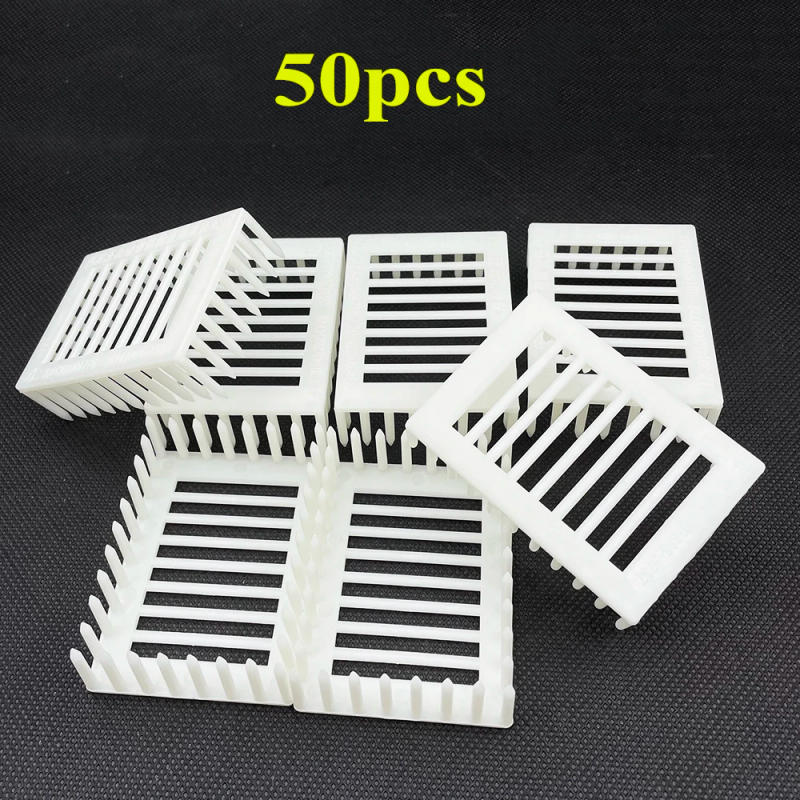 Description Picture 2 of item50PCS Queen Imprison Prisoner Plastic Cage Apis Mellifera Apiary Insert Honeycomb Hive Needle Type Colony Worker Spado Bee Tools