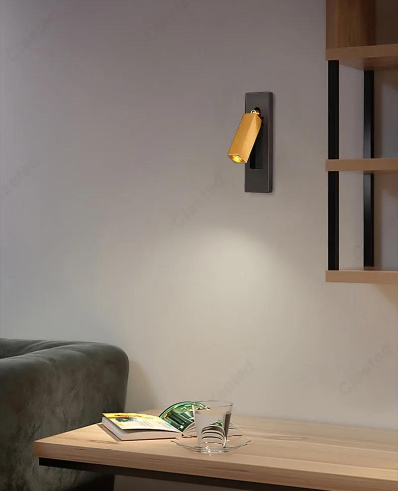 Description Picture 6 of itemCreative LED Rotatable Wall Lamp USB Charging Interface Bedroom Bedside Reading Lamp Living Room Hotel Decoration Wall Lamp