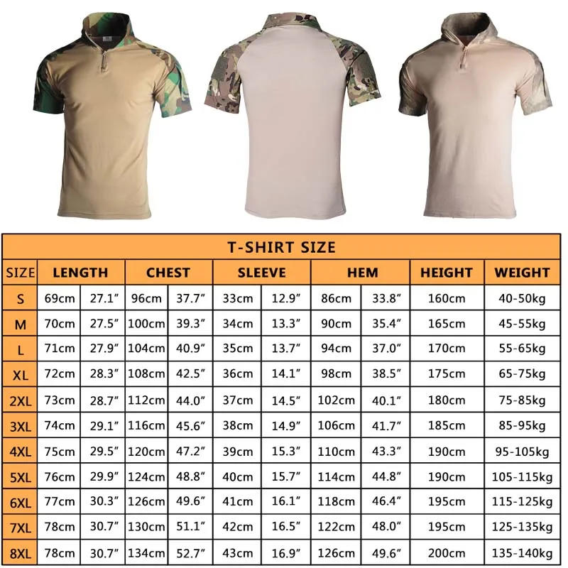 Description Picture 2 of itemTactical T-Shirts Men Sport Outdoor Tee Quick Dry Short Sleeve Shirt Hiking Hunting Combat Men Clothing Breathable