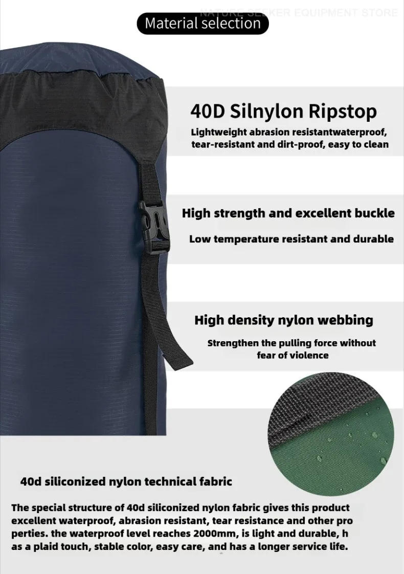 Description Picture 3 of itemCompression Bag for Sleeping Bag Outdoor Down Jacket Clothing Pouch Waterproof Storage Pack for Travel Hiking Camping Equipment