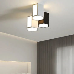 Modern Black White Combination Ceiling Lamp Nordic Geometric Ceiling Light Aisle Art Chandelier Cloakroom Bedroom Decor Lamp