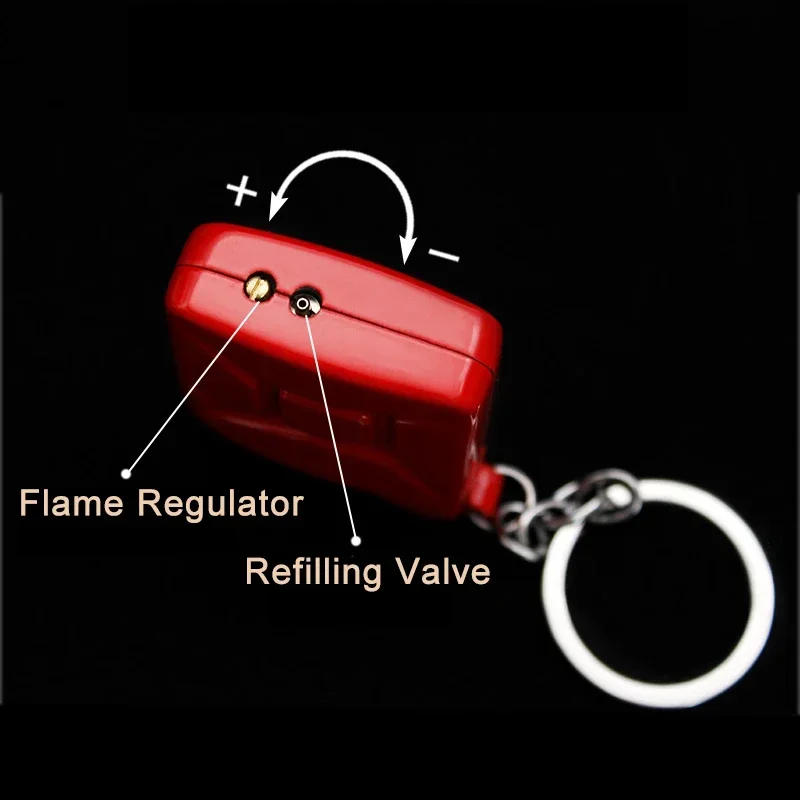 Description Picture 5 of itemNew Keychain Inflatable Lighter Mini Oil Barrel Open Flame Butane Lighter Personalized Cigarette Accessories Men's Small Gift