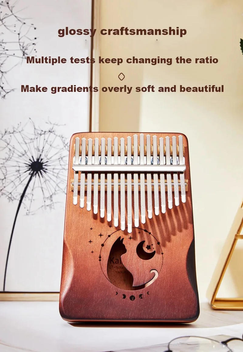 Description Picture 2 of item17 21Keys Kalimba Thumb Piano Solid Wood Veneer Keyboard Musical Instrument Kalimba Finger Piano Christmas Gift for Music Lovers