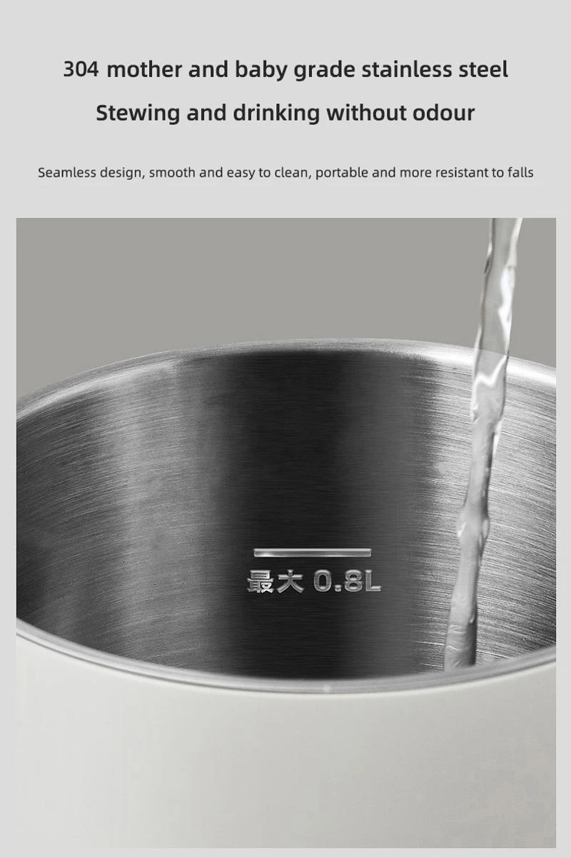 Description Picture 5 of item800ml Folded Electric Kettle Portable Cooking Pot Multicooker Travel Kettles TeaPot Heating Cup 304 Stainless Steel Slow Cooker