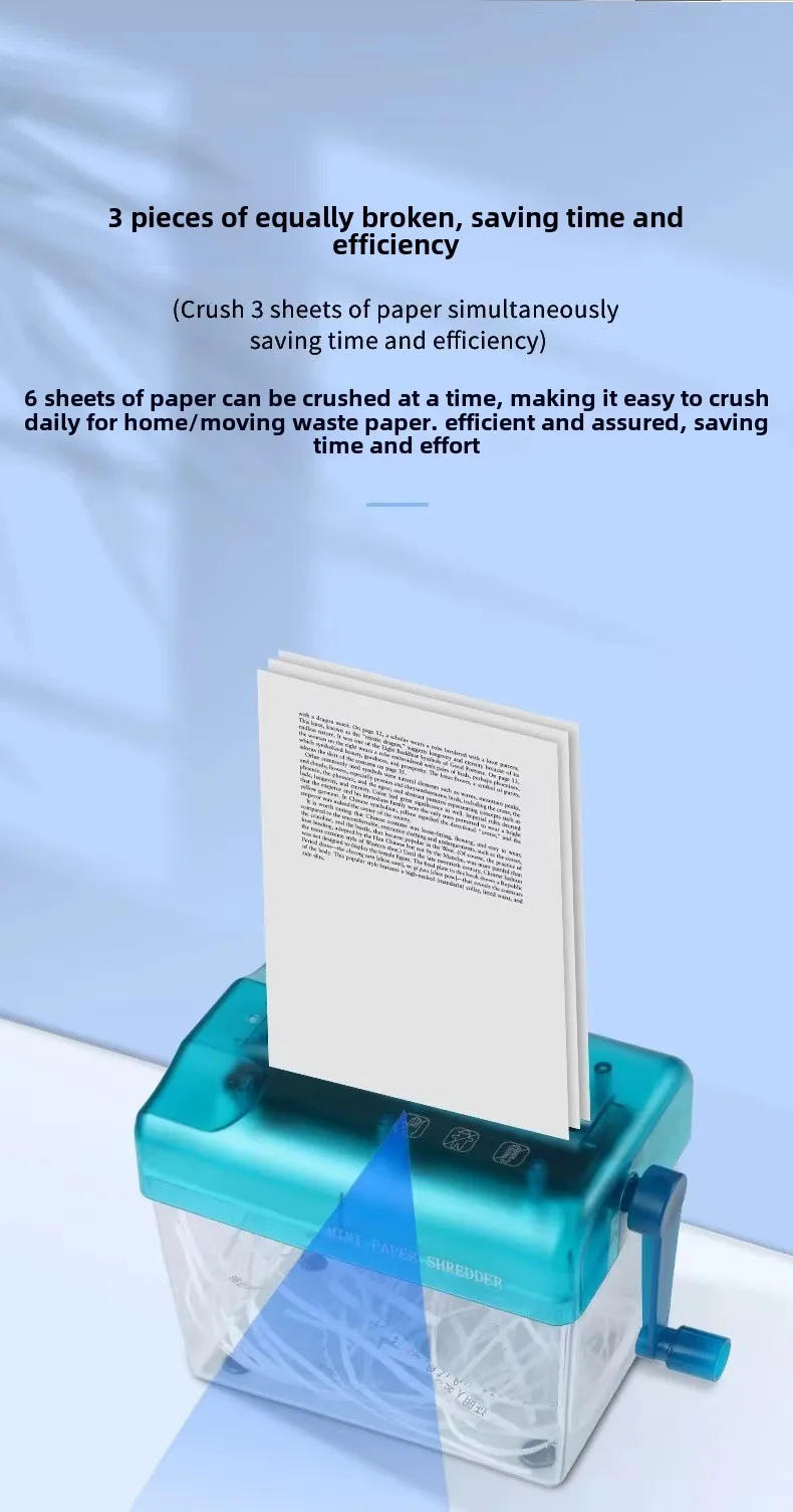 Description Picture 5 of itemMini Manual Paper Shredder A6 Office Document Destroyer Receipts Tickets Thick Cardstock Cutting Machine 17x15x9.5cm