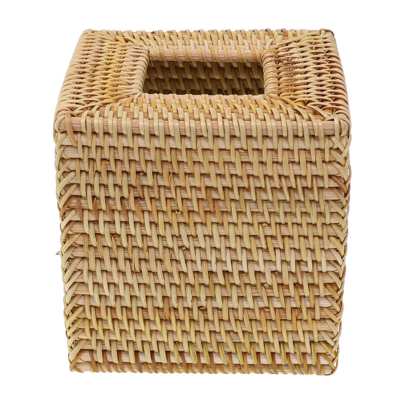 Description Picture 6 of itemSquare Rattan Tissue Box Cover Hand Woven Wicker Tissue Holder 5.7x5.7x5.7 In Kitchen Bathroom Accessories For Storage