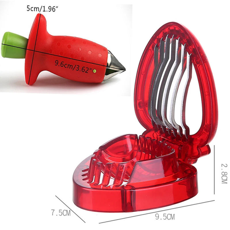 Description Picture 5 of itemStrawberry Slicer Cutter Stainless Steel Strawberry Corer Strawberry Fruit Leaf Stem Remover Salad Cake Tools Kitchen Gadget