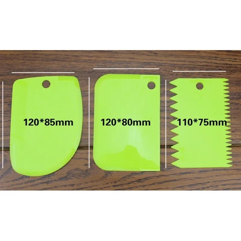 Description Picture 5 of item3 Pieces / Set Dough Cutter, Cake Slicer, Multicolor Baking Tool, Scraper, Cake Blade, Silicone Spatula Baking & Pastry Tools